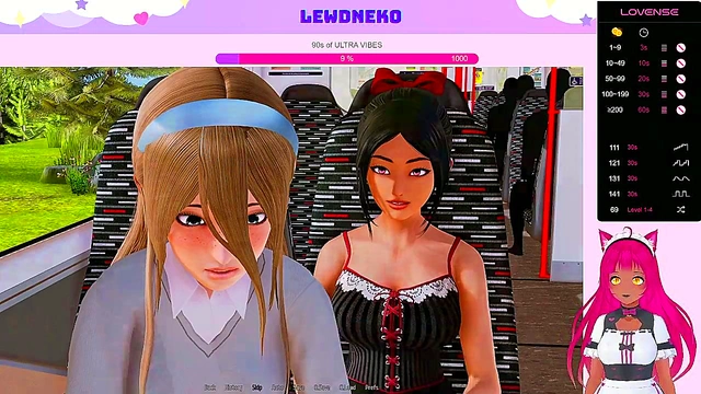 Busty VTuber LewdNeko Enjoys BDSM Fun & Multiple Orgasms in Harem Hotel