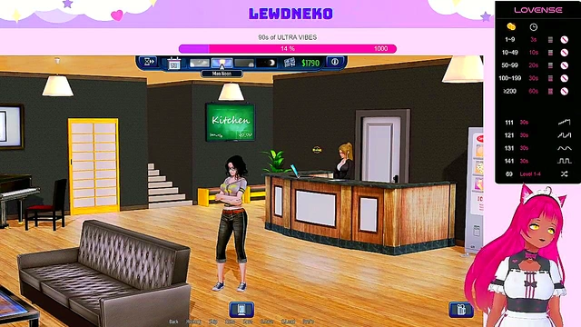 Busty VTuber LewdNeko Enjoys BDSM Fun & Multiple Orgasms in Harem Hotel