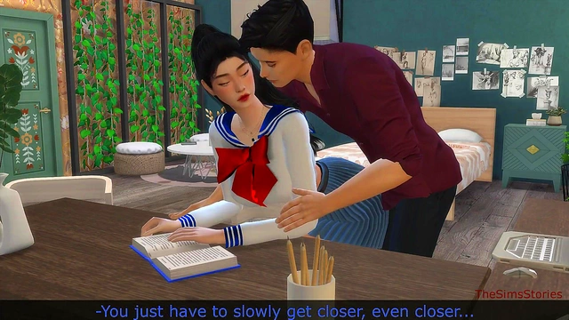 Japanese Teacher Seduces Innocent Student for Hard Desk Fucking