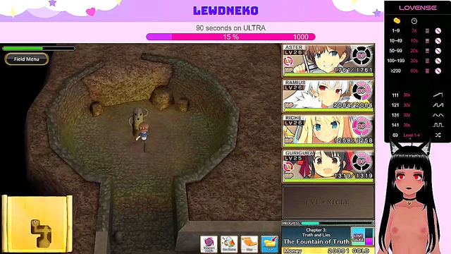 Cute VTuber Elf Moans Loudly While Playing EroGame with Dildo Fun