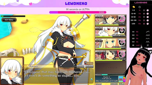 Cute VTuber Elf Moans Loudly While Playing EroGame with Dildo Fun