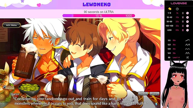 Cute VTuber Elf Moans Loudly While Playing EroGame with Dildo Fun