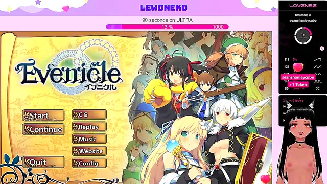 Cute VTuber Elf Moans Loudly While Playing EroGame with Dildo Fun