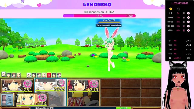 Cute VTuber Elf Moans Loudly While Playing EroGame with Dildo Fun