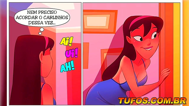 Mischievous Young Devil Tempts Old Man in Red Lingerie for Naughty Fun