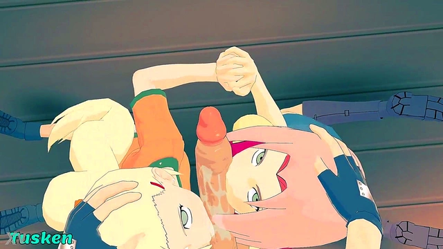 Sakura & Ino Team Up for Naruto's Big Dick Facial & Threesome Action