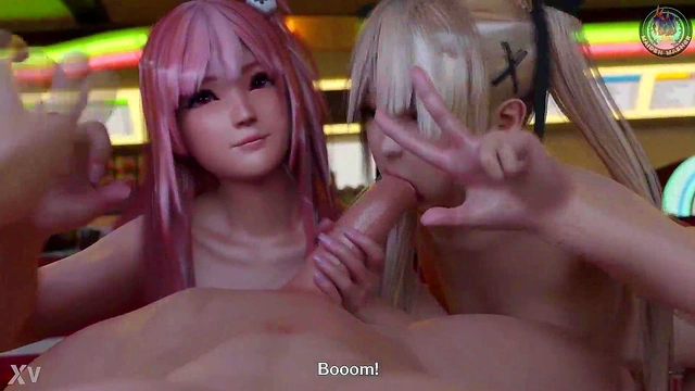 Marie Rose & Honoka Seduce in DOA 3DCG Hentai Action