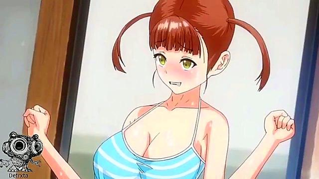 Busty Hentai Babe Takes a Walk Showing Off Her Massive Tits