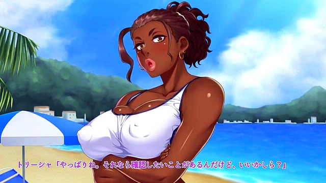 Tanned Manga Babe Teaches Hardcore Blowjob Techniques On The Beach