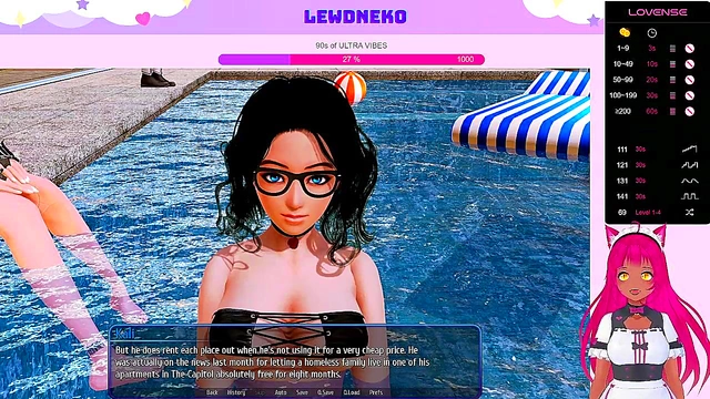 Lewd VTuber Neko's Erogame Adventure – Maid & Elf Action in Harem Hotel