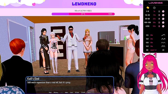 Lewd VTuber Neko's Erogame Adventure – Maid & Elf Action in Harem Hotel