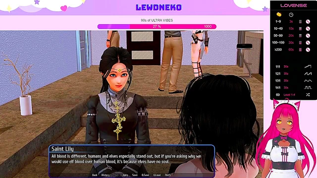 Lewd VTuber Neko's Erogame Adventure – Maid & Elf Action in Harem Hotel