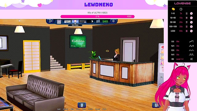 Lewd VTuber Neko's Erogame Adventure – Maid & Elf Action in Harem Hotel