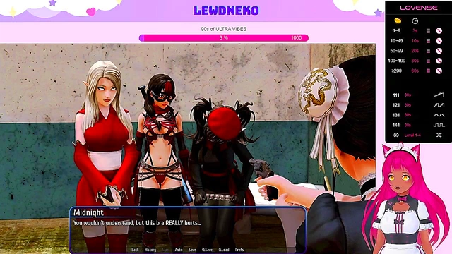 Lewd VTuber Neko's Erogame Adventure – Maid & Elf Action in Harem Hotel