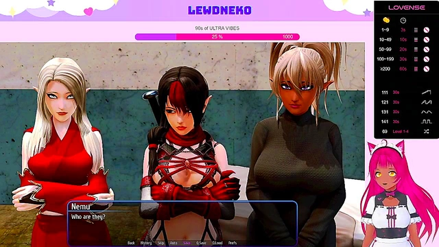 Lewd VTuber Neko's Erogame Adventure – Maid & Elf Action in Harem Hotel