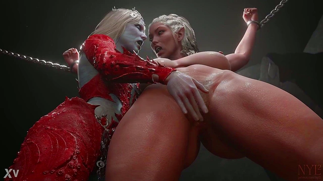 Lesbian Anime Babe Bound & Fingered To Orgasm In BDSM Session