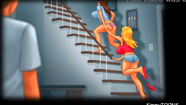 Pervert Neighbor Watches Hot Cheerleaders Show Off Big Perky Tits & Play Sexy Games