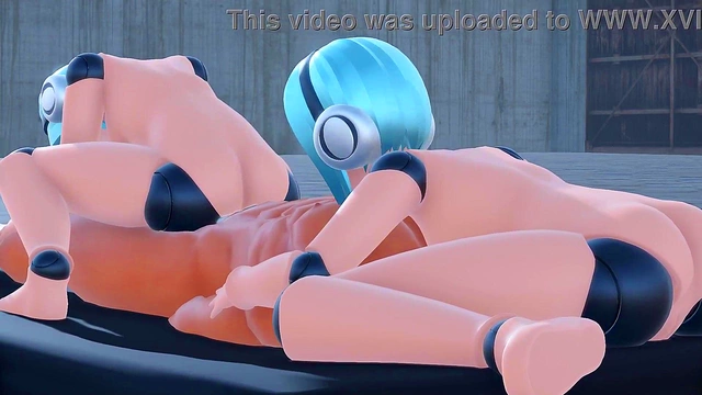 Robot Maid Squeezes Him Tight While Giving A Hot Blowjob AndCowgirl Ride