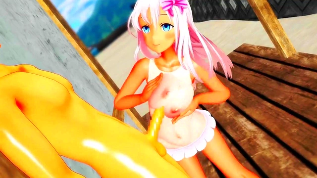 Horny Ro-Chan Gets Fucked On The Beach In Steamy 3D Hentai Action