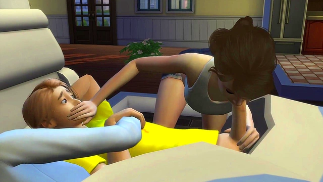 Hidden Blowjob Leads to Intense 3D Threesome with Alien Teen & Huge-Cock Creampie Bukkake