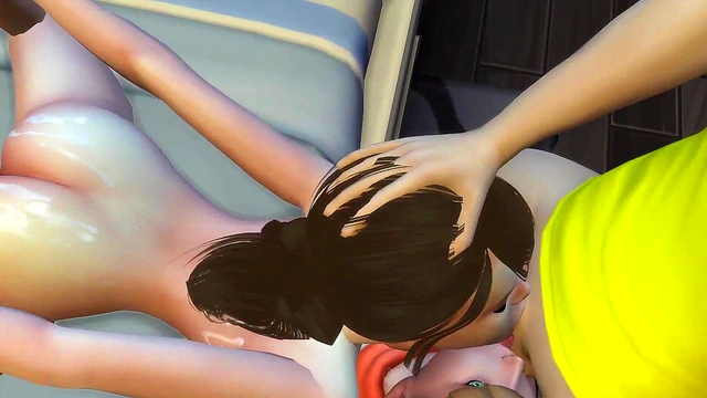 Hidden Blowjob Leads to Intense 3D Threesome with Alien Teen & Huge-Cock Creampie Bukkake