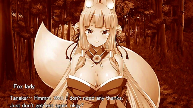 Fox Girl Masturbates Seductively for Ejaculation Fun in Anime Visual Novel