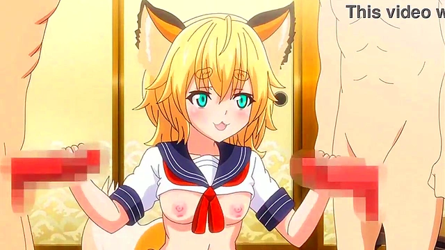 Kitsune Loli Masturbates Seductively Before Hot Hentai Sex Scene