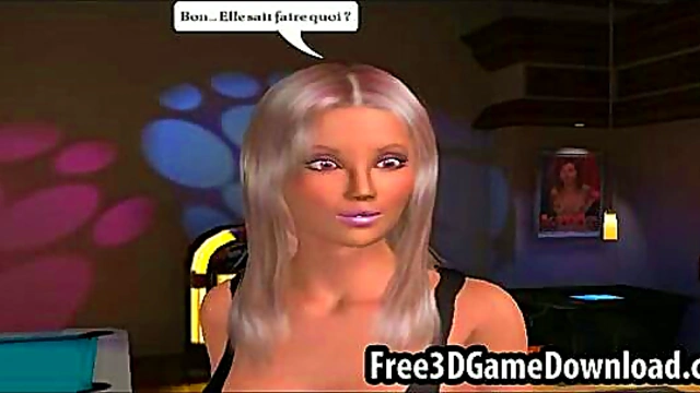 Blonde Teen Babe in Tight Outfit Gets Animated for Sexy 3D Action