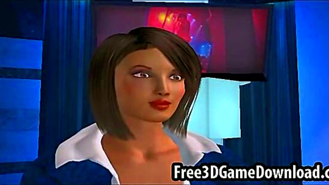 Blonde Teen Babe in Tight Outfit Gets Animated for Sexy 3D Action