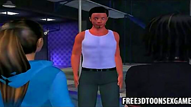 3D Anime Dude Chooses Between Two Sexy Babes for Threesome Bliss