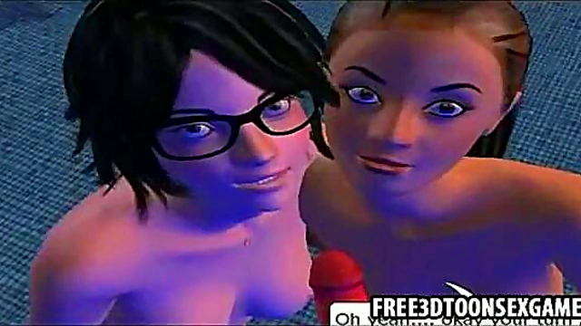 3D Anime Dude Chooses Between Two Sexy Babes for Threesome Bliss
