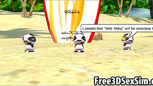 Foxy 3D Cartoon Hotties Suck & Fuck On The Beach For Hardcore Fun