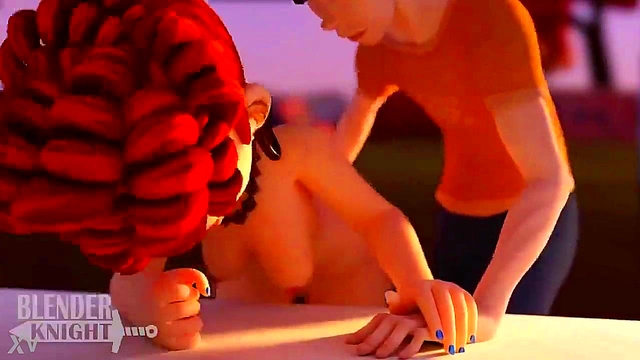 3D Hentai Babe Masturbates Seductively On The Rooftop