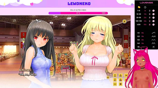 Lewd VTuber Neko Seduces You in Love Cubed Anime Game Adventure