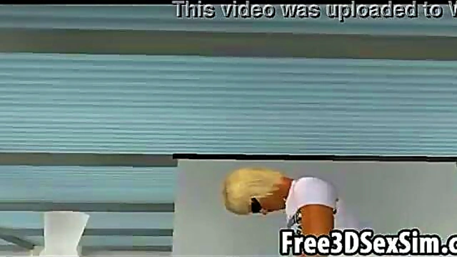 Geeky 3D Cartoon Babe Sucks Dick & Gets Fucked Hardcore