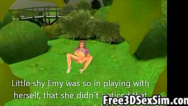 Blonde 3D Cartoon Babe Gets Fucked Hard Outdoor In The Park