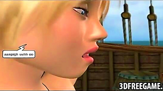 Pirate Captain Fucks Prisoner With First Mate in Steamy Anime Threesome