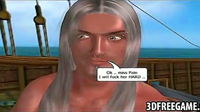 Pirate Captain Fucks Prisoner With First Mate in Steamy Anime Threesome