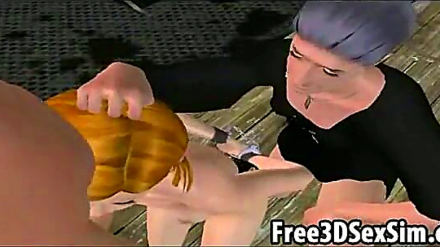 Two Sexy 3D Cartoon Babes in Leather Get Fucked Hardcore Together