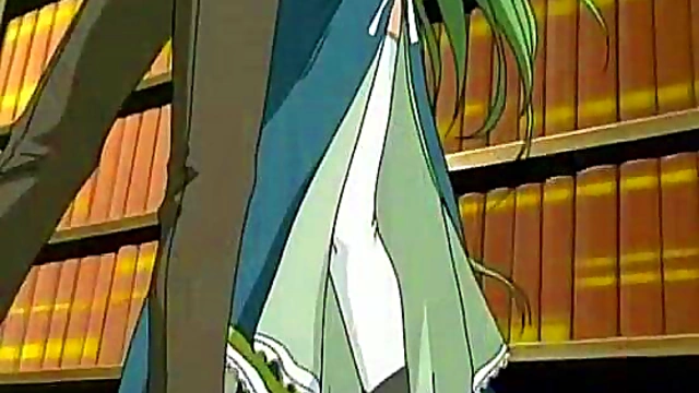 Green-Haired Hentai Babe Gets Whanged Hard In The Library