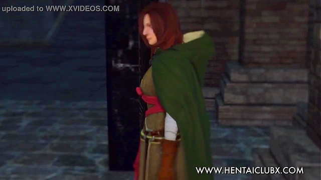 Sexy Ecchi Anime Girl From Dark Souls II Tempts With Seductive Moves