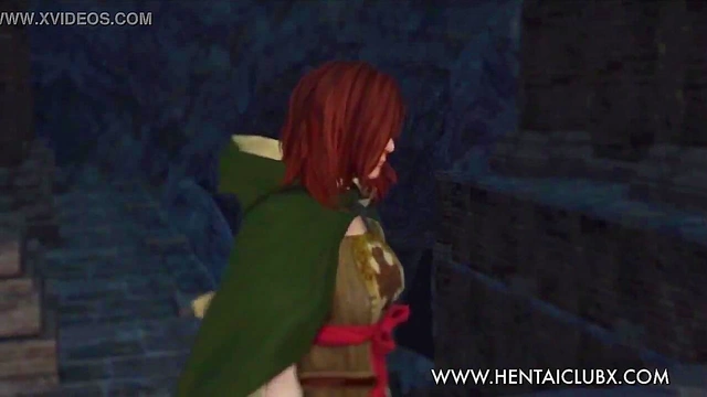 Sexy Ecchi Anime Girl From Dark Souls II Tempts With Seductive Moves