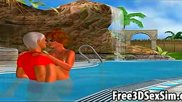 Sexy 3D Cartoon Babe Sucks Cock Outdoors for Hardcore Fun