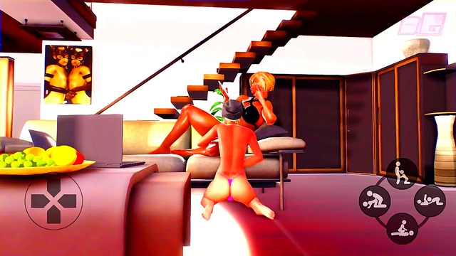 Futamini Babe Fucks Guy's Mouth for Cum Swallow in 3D Hentai Blowjob Fantasy