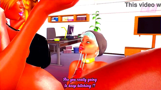 Futamini Babe Fucks Guy's Mouth for Cum Swallow in 3D Hentai Blowjob Fantasy