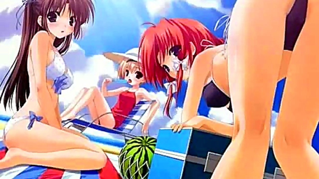 Nude Anime Girls Enjoy Beach Fun With Sexy Ecchi Action & Music