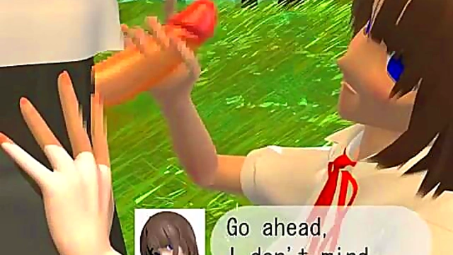 Busty Anime Slut Sucks Dick Outdoors for Hardcore Hentai Fun