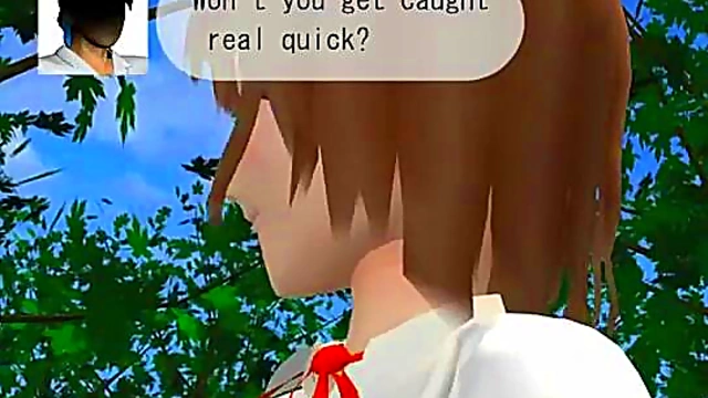 Busty Anime Slut Sucks Dick Outdoors for Hardcore Hentai Fun