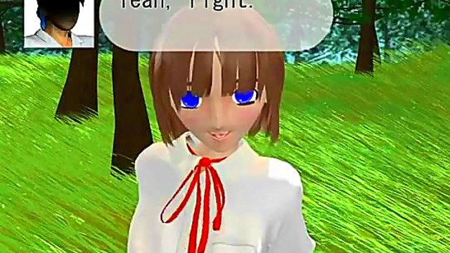 Busty Anime Slut Sucks Dick Outdoors for Hardcore Hentai Fun