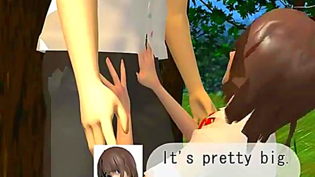 Busty Anime Slut Sucks Dick Outdoors for Hardcore Hentai Fun